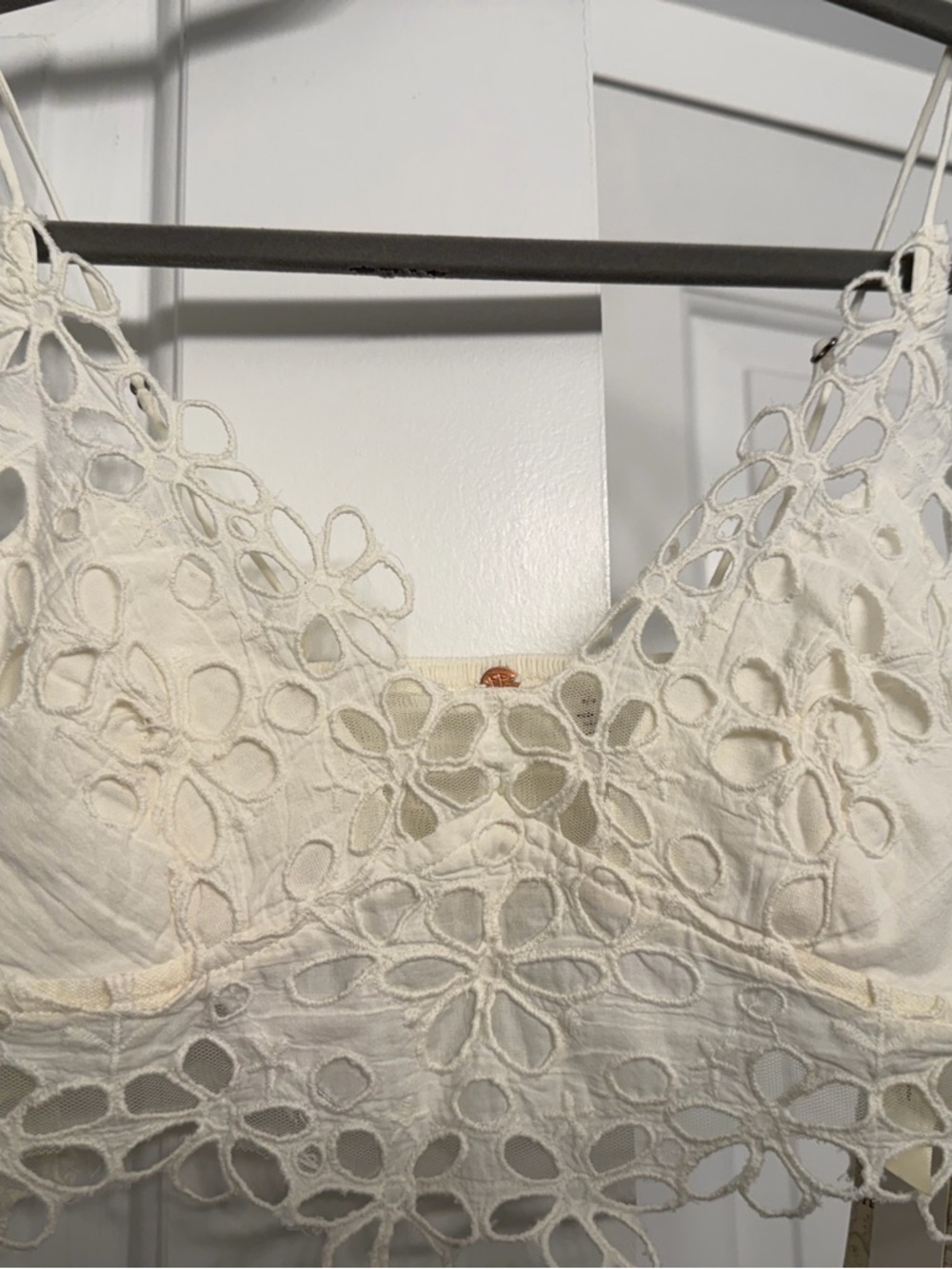 We The Free White Lace Cutout Camisole